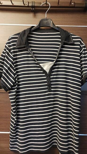 Bluzka w biało-czarne paski - Debenhams – rozmiar 48