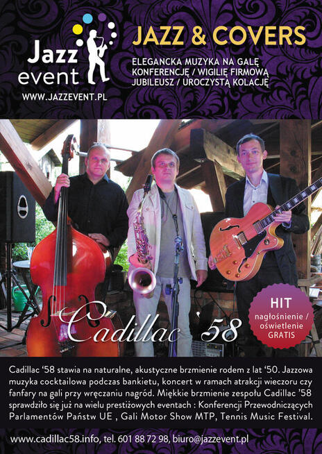 Zespół jazzowy Cadillac 58 na imprezę rodzinną, biznesową
