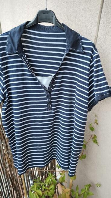 Bluzka w biało-czarne paski - Debenhams – rozmiar 48