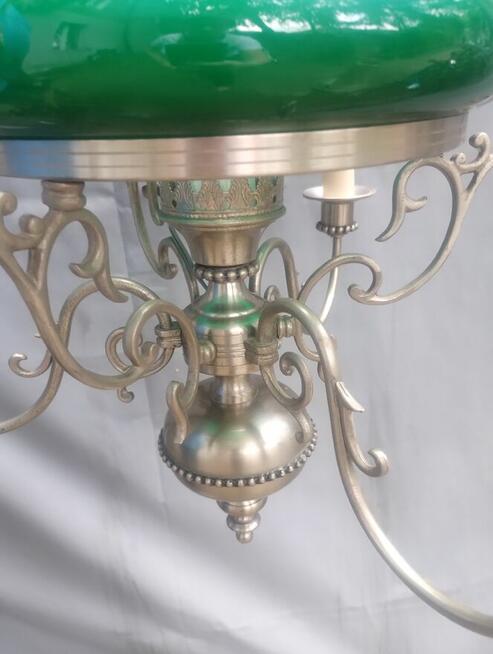 Piękna lampa żyrandol z oryginalnym abażurem -kloszem
