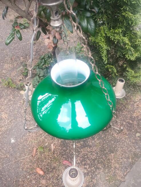 Piękna lampa żyrandol z oryginalnym abażurem -kloszem