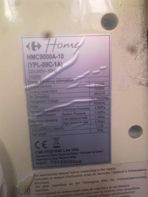 Klimatyzator Pokojowy KLIMA na Gaz R410, Markowy Carefour