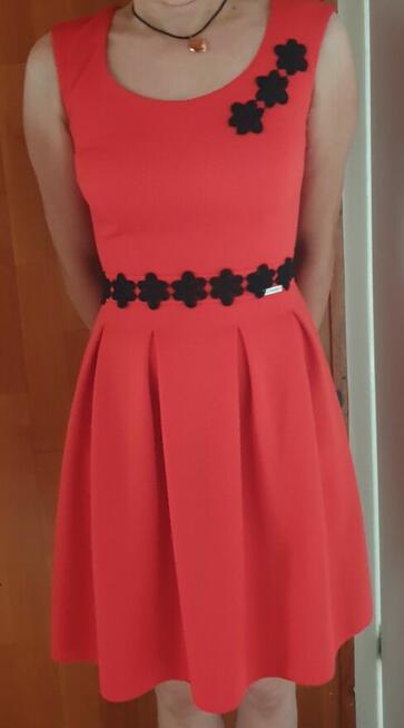 Sukienka czerwona (koralowa) rozmiar 36 na wesele