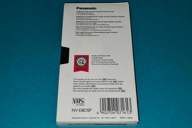 Panasonic Kaseta Video VHS 180 min Made in Japan