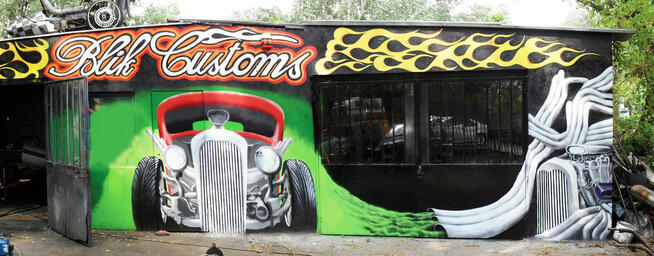 Artystyczne malowanie ścian -mural graffiti ilustracja