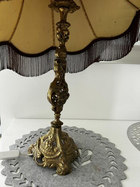 Lampa gabinetowa - abażur z materiału stylowy.