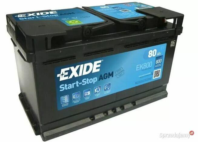 Akumulator 80Ah 800A EN Exide START&STOP EK800 AGM