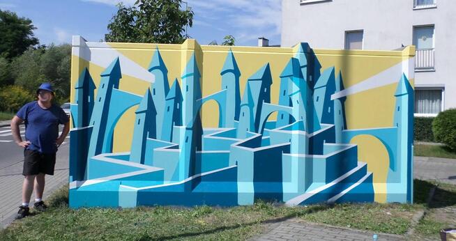 Artystyczne malowanie ścian -mural graffiti ilustracja