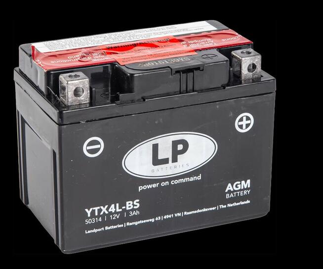 Akumulator MOTO Landport YTX4L-BS 12V 3Ah 40A 532x565x156