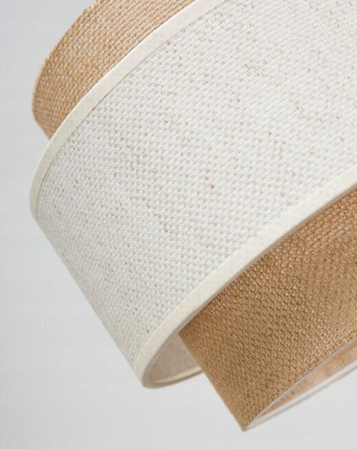 Lampa Ścienna Kinkiet Czarny / Biały BOHO Juta Abażur