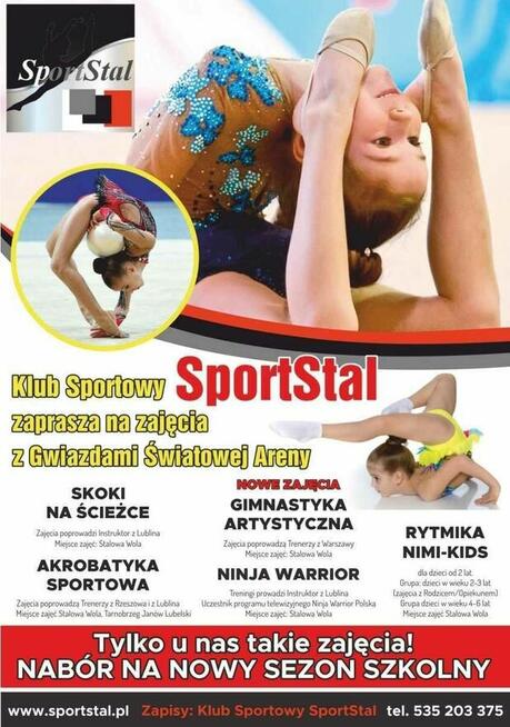 SportStal Nabór na Nowy Sezon Zajęć i Nabór na Zajęcia Wakac