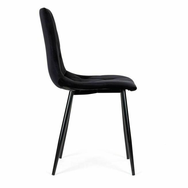 Komplet 4 krzeseł pikowane welurowe do jadalni i salonu - cz