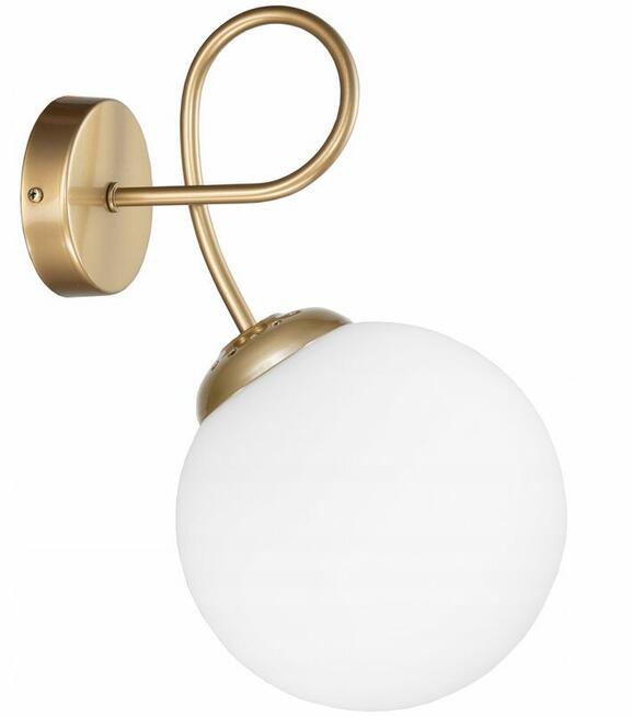 KINKIET ŚCIENNY SZKLANA KULA LOFT Lampa złota gold
