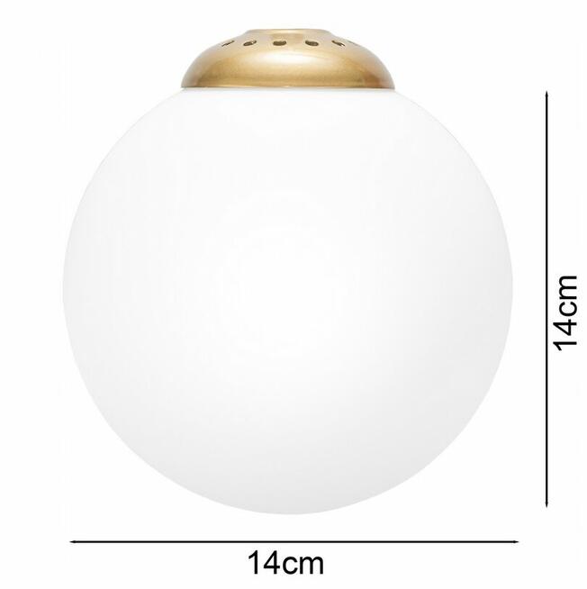 KINKIET ŚCIENNY SZKLANA KULA LOFT Lampa złota gold