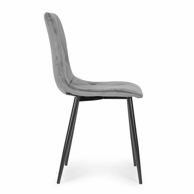 Komplet 4 krzeseł pikowane welurowe do jadalni i salonu