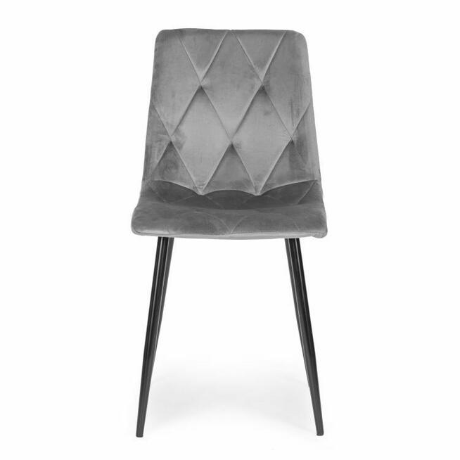 Komplet 4 krzeseł pikowane welurowe do jadalni i salonu