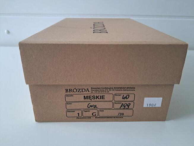 Buty męskie – półbuty skórzane granatowe „Brózda”