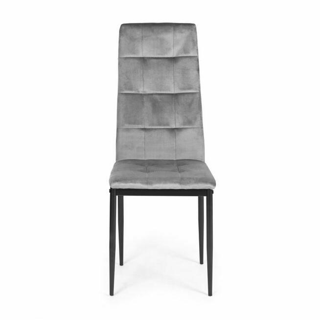 Zestaw 4 krzeseł welurowych do jadalni i salonu szare
