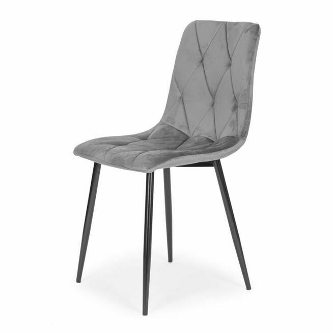 Komplet 4 krzeseł pikowane welurowe do jadalni i salonu