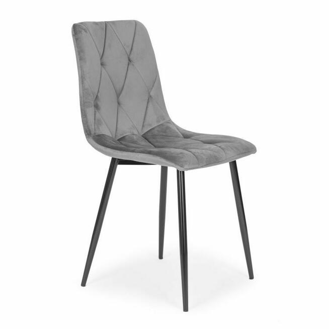 Komplet 4 krzeseł pikowane welurowe do jadalni i salonu