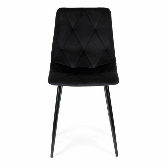 Komplet 4 krzeseł pikowane welurowe do jadalni i salonu - cz