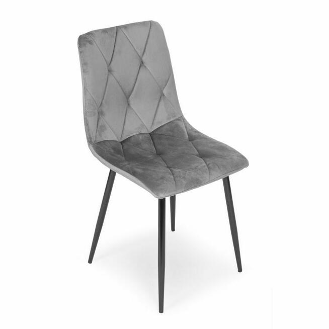 Komplet 4 krzeseł pikowane welurowe do jadalni i salonu