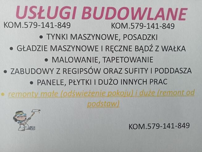 Remonty, malowanie, gładzie, tapetowanie, tynki, płytki, itp