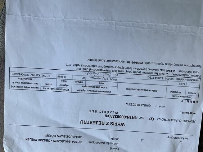 Dzialka budowlana w Budzislawiu Gornym 800 m2 nr. 164