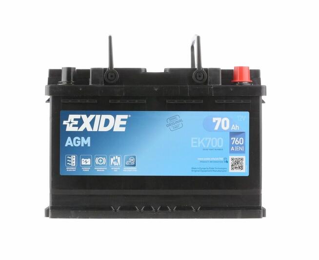 Akumulator EXIDE AGM START&STOP EK700 70Ah 760A EN