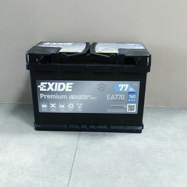 Akumulator Exide Premium 77Ah 760A EA770 PRAWY PLUS