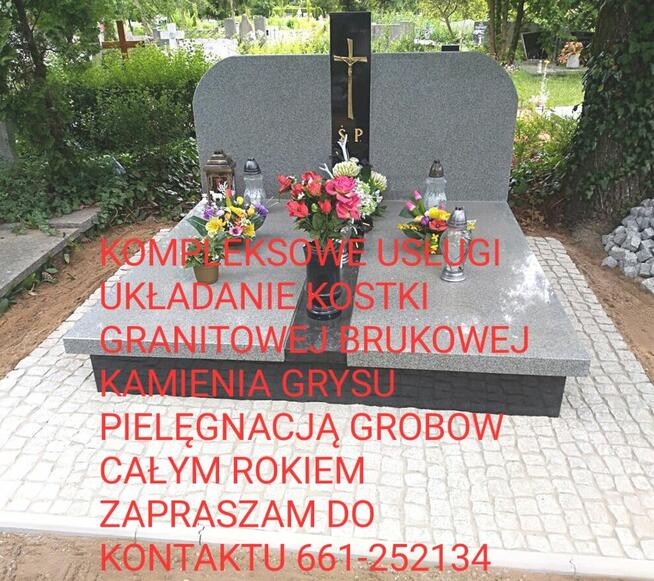 Układanie kostki brukowej wokół pomników opieka nad grobami