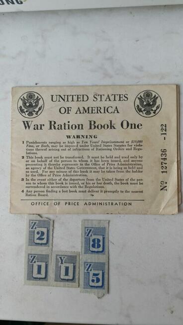 USA wojenna książeczka żywnościowa 1942r