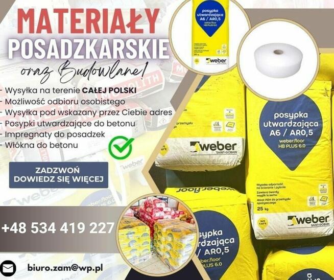 Posypki utwardzające do zacierania powierzchni betonowych