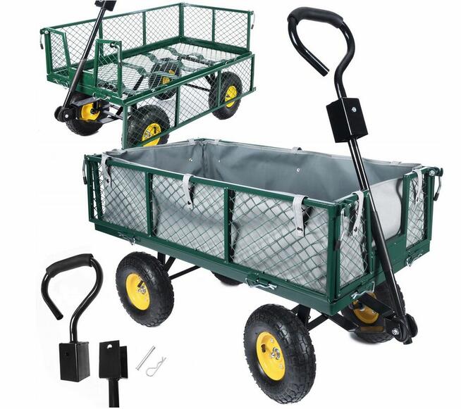 TACZKA WÓZEK OGRODOWY TRANSPORTOWY PRZYCZEPKA 120L 300kg