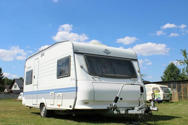Przyczepa kempingowa HOBBY DE LUXE 495 - BAGAŻNIK NA ROWERY!!!