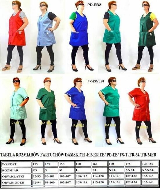 Fartuchy damskie Producent rates.pl