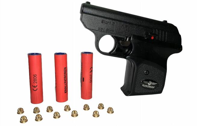 Pistolet Hukowy 6MM START 2 GŁOŚNY 12 SZTUK AMUNICJI 3 RACE