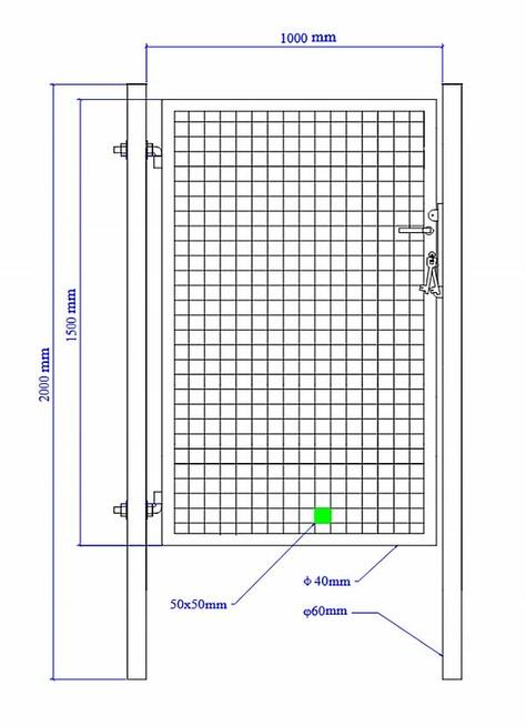 Furtka ogrodowa SX 1,00 x 1,50 m - antracyt , zielona