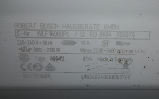 pralka Bosch classisxx 4 czesci