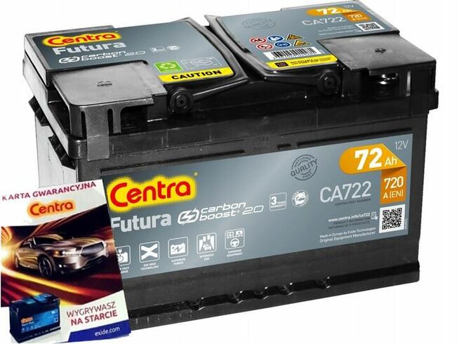 Akumulator Centra FUTURA 72Ah 720A PRAWY PLUS