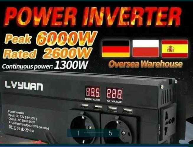 Przetwornica inwerter invertor 12v na 230 Kurier PL