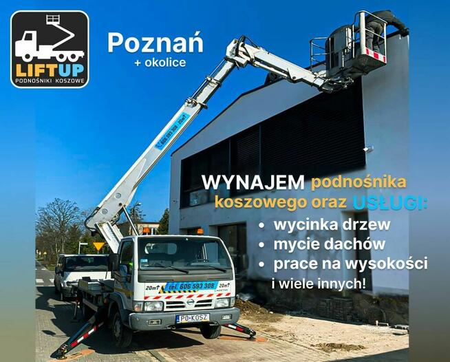 Podnośnik koszowy 19m + Operator - Usługi, Wynajem