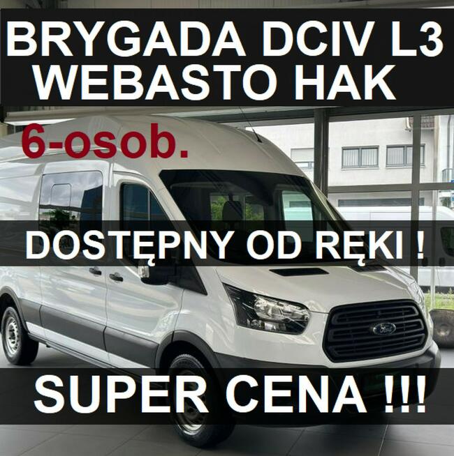 Ford Transit Brygadowy DCIV 6 osob. Webasto Hak Niska Cena od ręki !  1821 zł