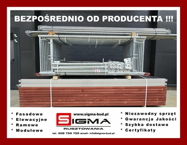 »Rusztowanie Elewacyjne Fasadowe Ramowe Podest Drewno 304 m2