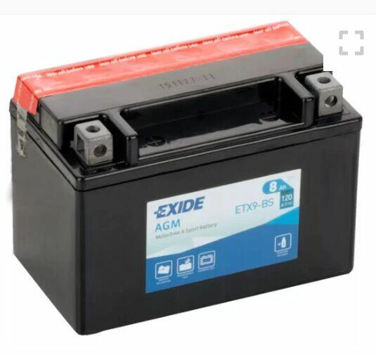 Akumulator motocyklowy EXIDE ETX9-BS YTX9-BS 12V 8Ah 120A EN