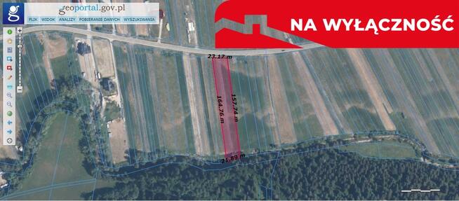 Działka przy strumyku