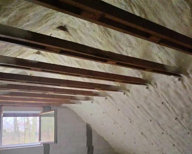 Ocieplenia poddaszy celulozą-PUR, naprawa izolacji po kunach