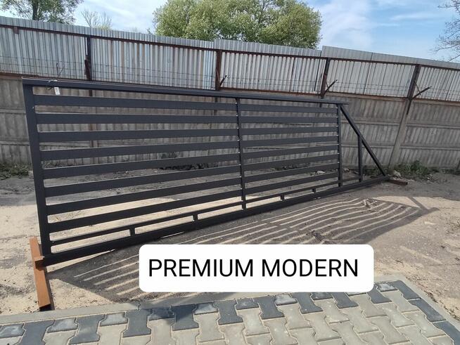 Brama przesuwna palisadowa 4m PR.MODERN, ocynk+RAL,5M,6M,6,7