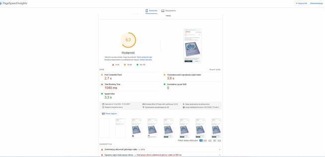 Optymalizacja 1000zł KARTY PRODUKTU na PageSpeed