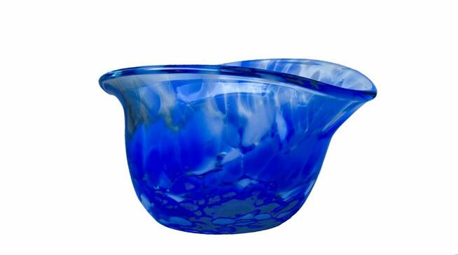 Miseczka dekoracyjna szklana z wywiniętym kołnierzem